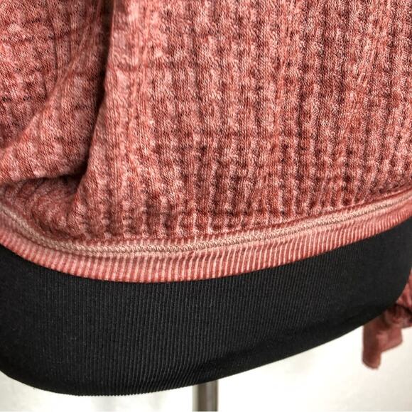 We the Free wash out maroon waffle knit balloon sleeve top size Extra Small XS - Picture 4 of 14